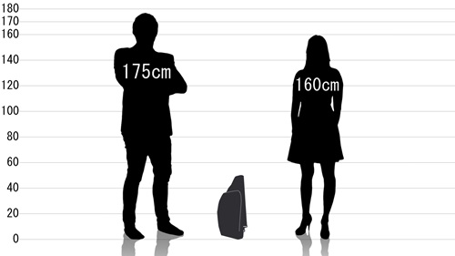 男女とポーターヒートの原寸サイズ比較