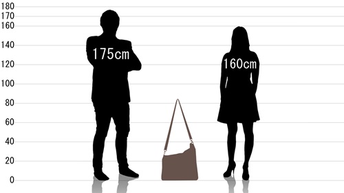 男女とコルスタ 3WAY ショルダーバッグの原寸サイズ比較