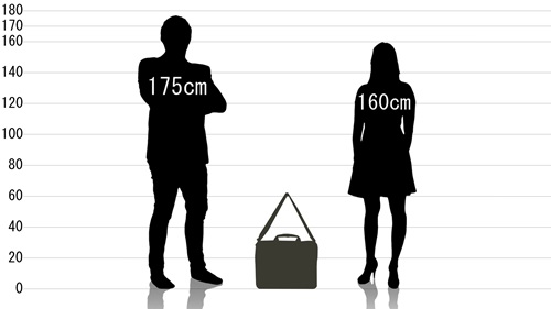 男女とポーター クリップ 2WAYの原寸サイズ比較
