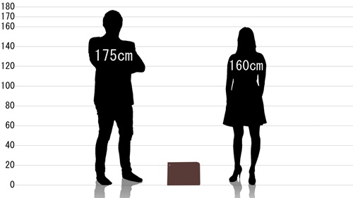 男女とジギーズショップ クラッチバッグの原寸サイズ比較