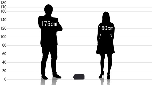 男女とポーター ウィズ クラッチバッグの原寸サイズ比較