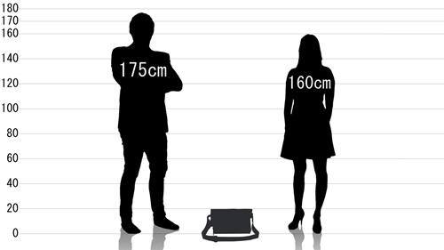 男女とトリックスター マーティン ミニショルダーバッグの原寸サイズ比較