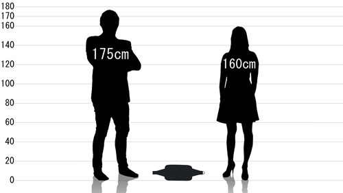 男女とベルトン ボディバッグの原寸サイズ比較