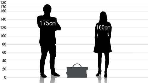 男女と森野帆布 コラボ ボストンバッグ タイヤチューブ利用の原寸サイズ比較